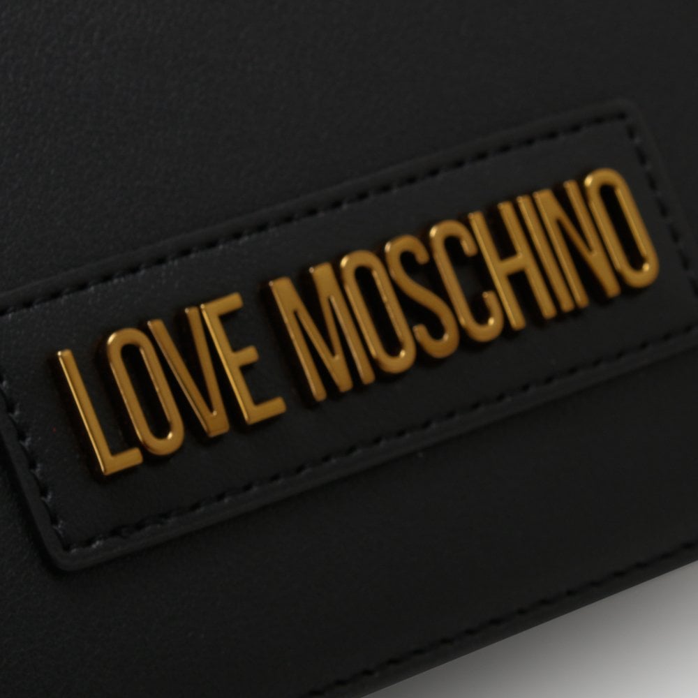 Front Flap Black Shoulder Bag