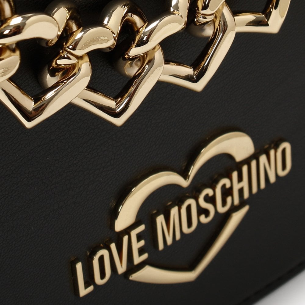 Heart Black Chain Shoulder Bag
