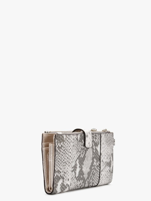 Holly Grey Reptile Zip Organizer Wallet