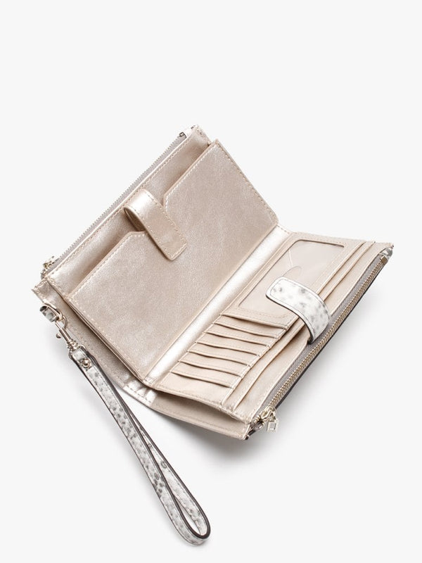 Holly Grey Reptile Zip Organizer Wallet