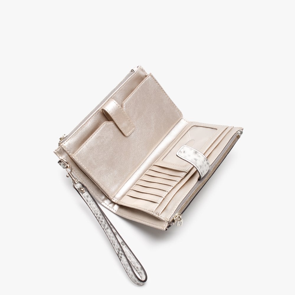 Holly Grey Reptile Zip Organizer Wallet