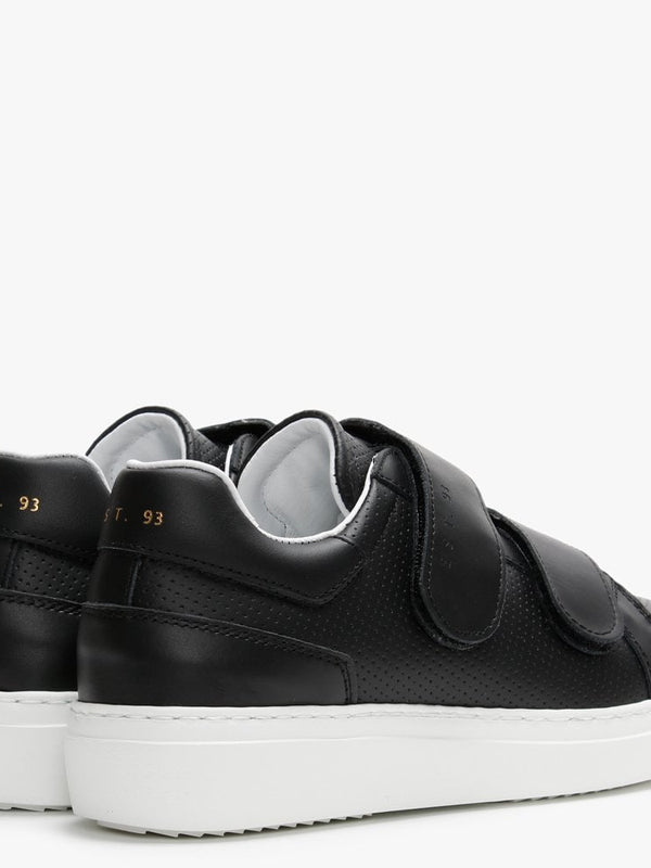 Sausica Black Leather Perforated Trainers