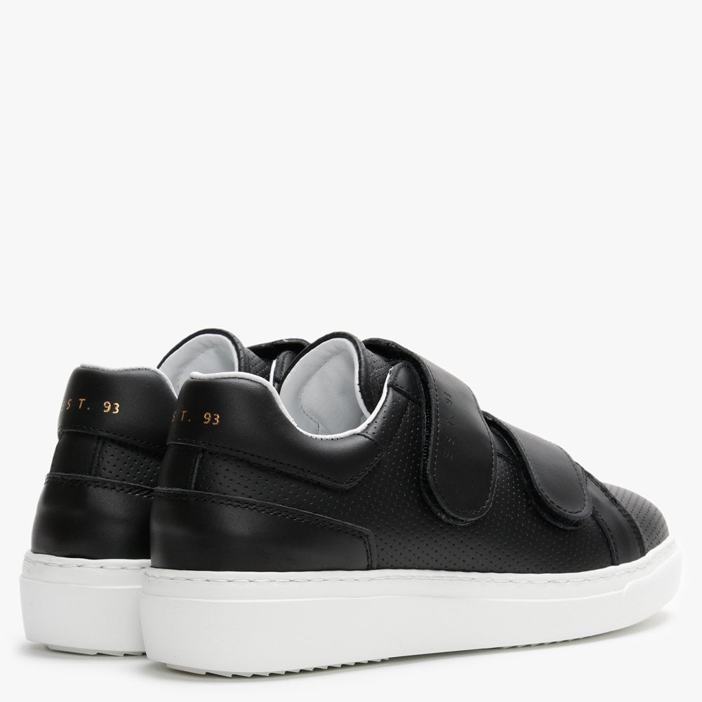 Sausica Black Leather Perforated Trainers