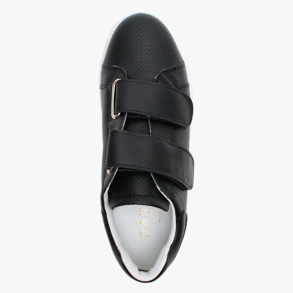 Sausica Black Leather Perforated Trainers