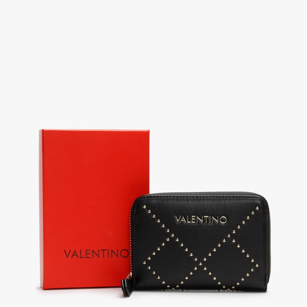 Mandolino Black Studded Zip Around Coin Purse