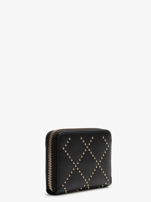 Mandolino Black Studded Zip Around Coin Purse