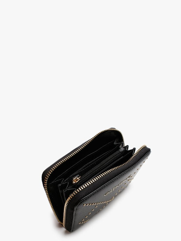 Mandolino Black Studded Zip Around Coin Purse