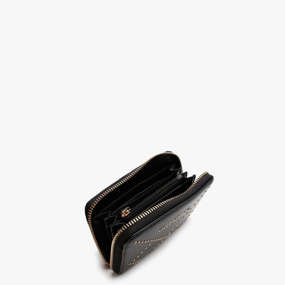 Mandolino Black Studded Zip Around Coin Purse