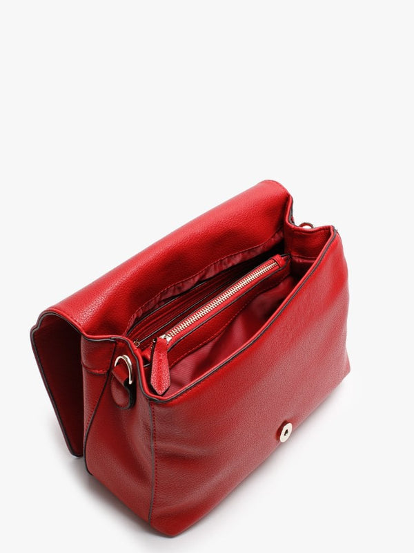 Flauto Pebbled Red Shoulder Bag