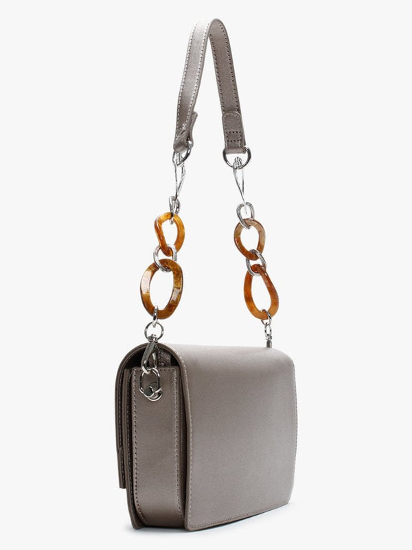 Tabla Pewter Double Strap Shoulder Bag