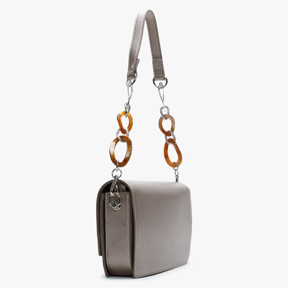 Tabla Pewter Double Strap Shoulder Bag