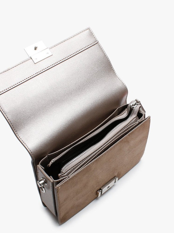 Tabla Pewter Double Strap Shoulder Bag