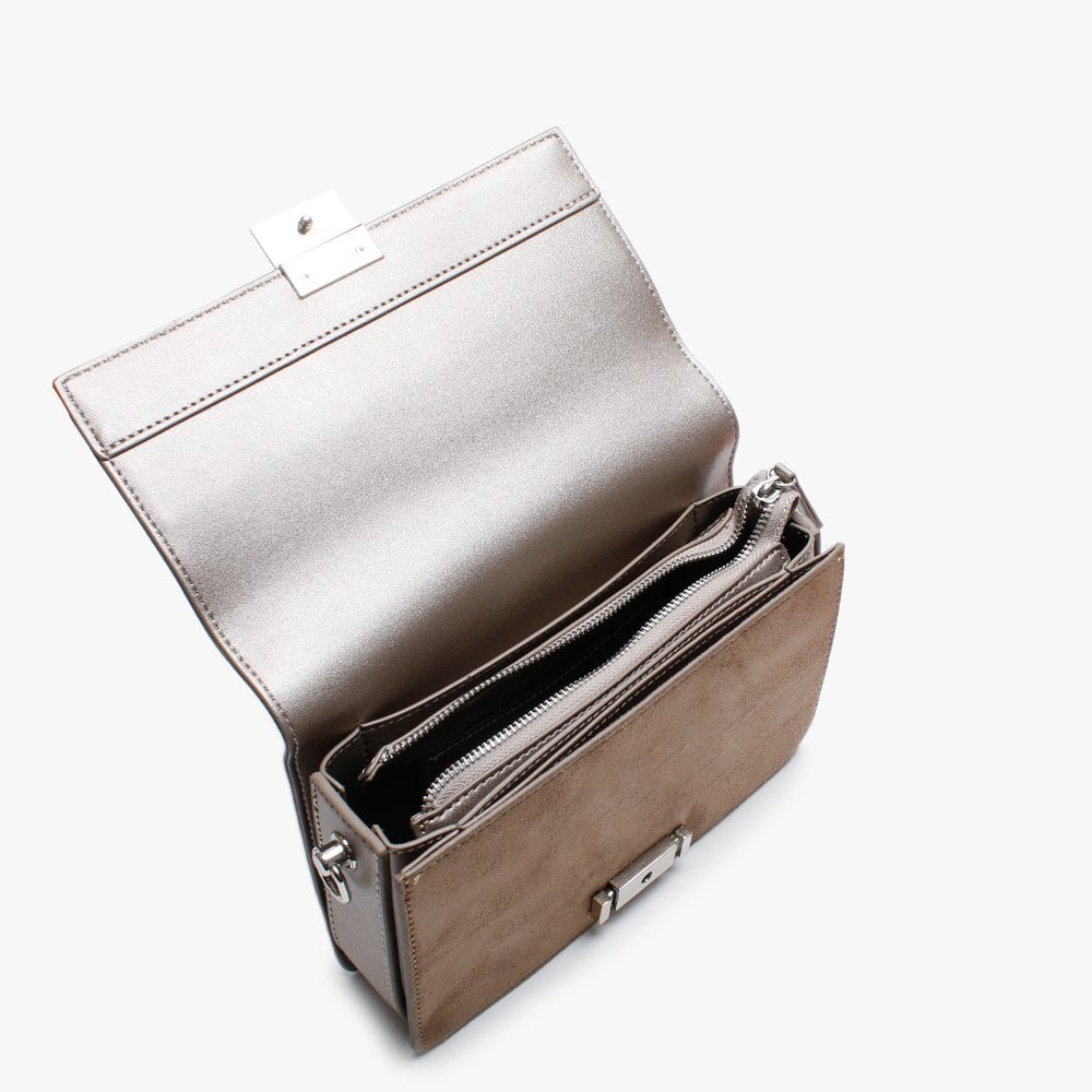 Tabla Pewter Double Strap Shoulder Bag