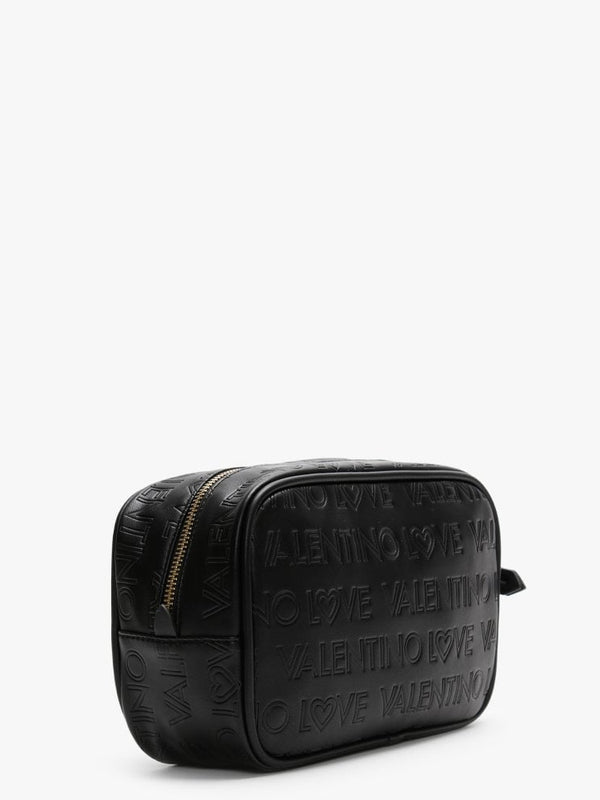 Lovely Black Logo Embossed Cosmetic Bag