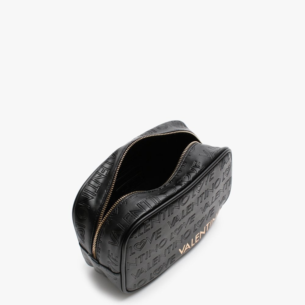 Lovely Black Logo Embossed Cosmetic Bag