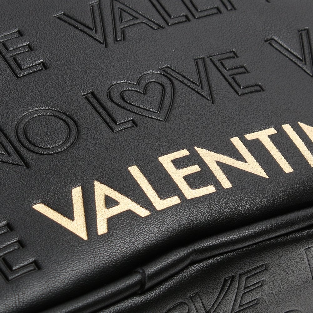 Lovely Black Logo Embossed Cosmetic Bag