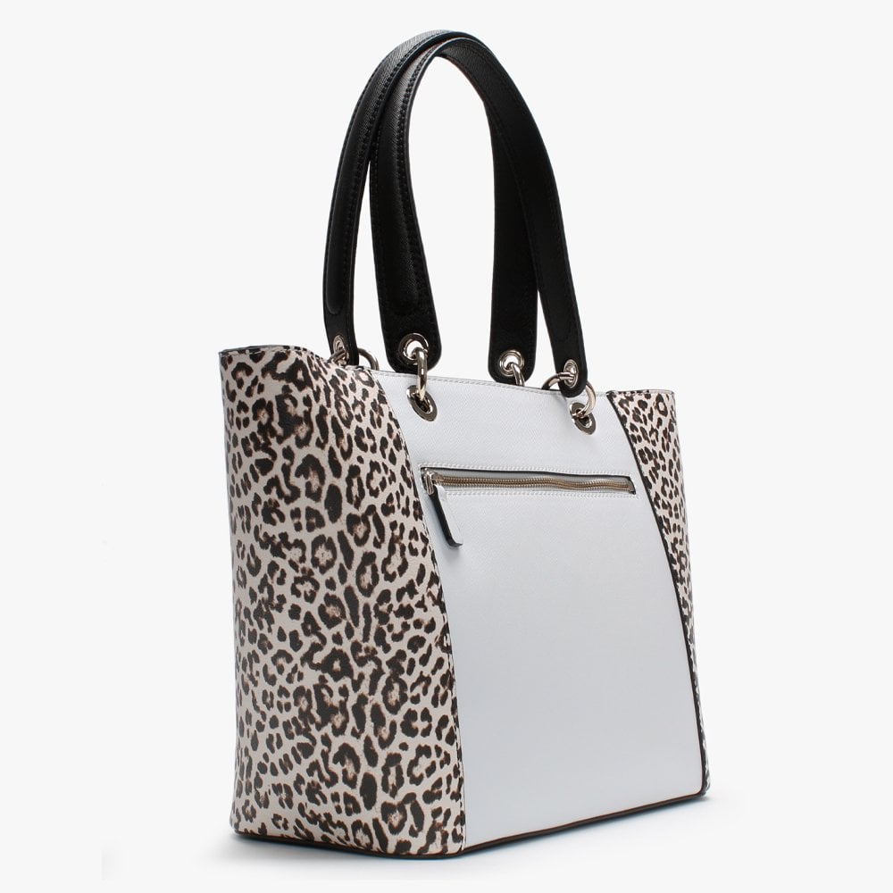 Kamryn II Leopard Black & White Tote Bag