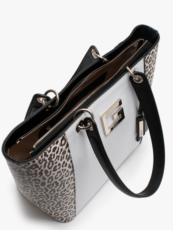 Kamryn II Leopard Black & White Tote Bag