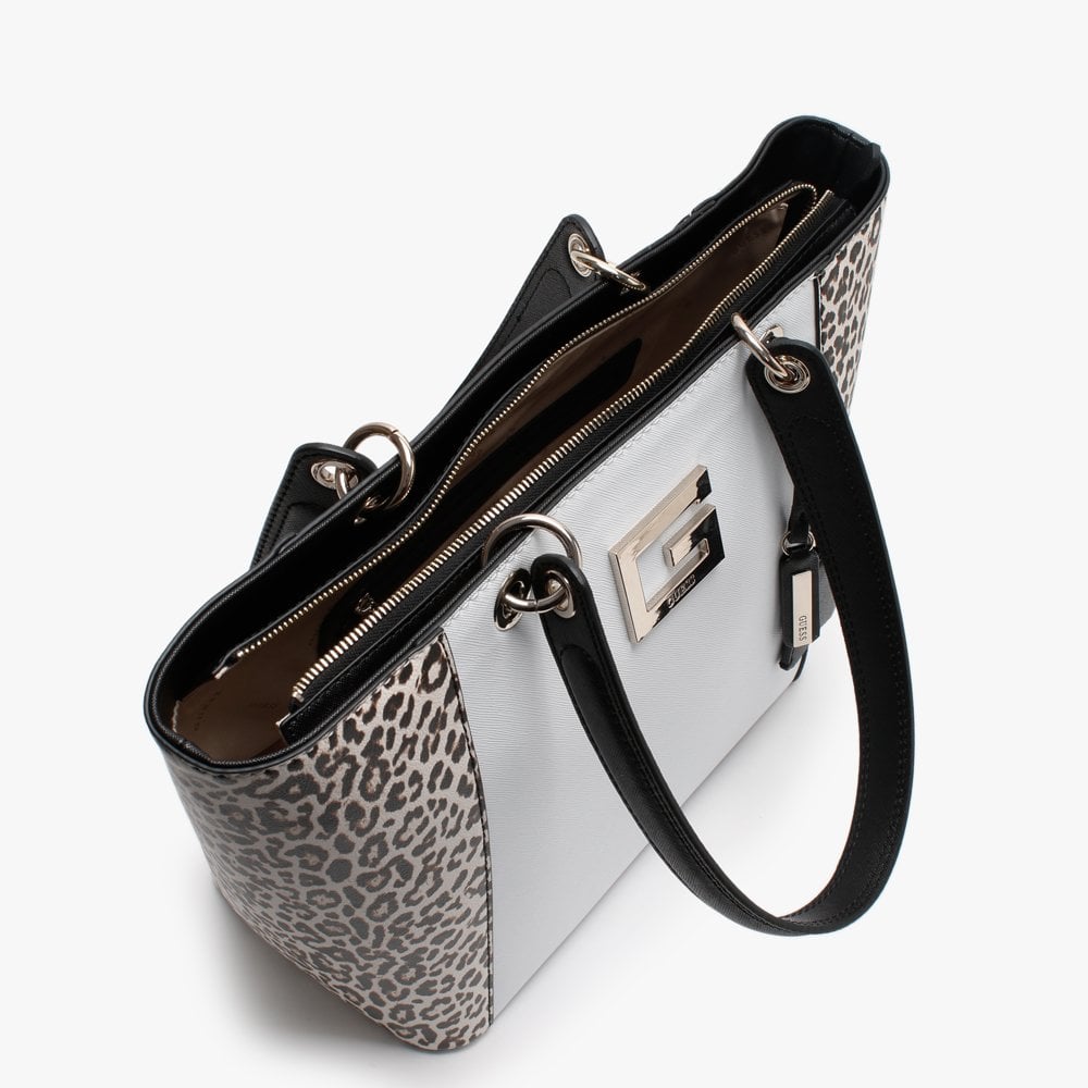 Kamryn II Leopard Black & White Tote Bag