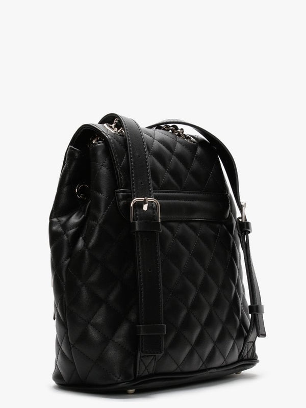 Melise Black Quilted Backpack
