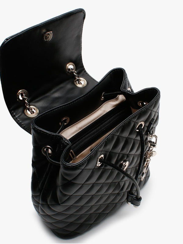 Melise Black Quilted Backpack