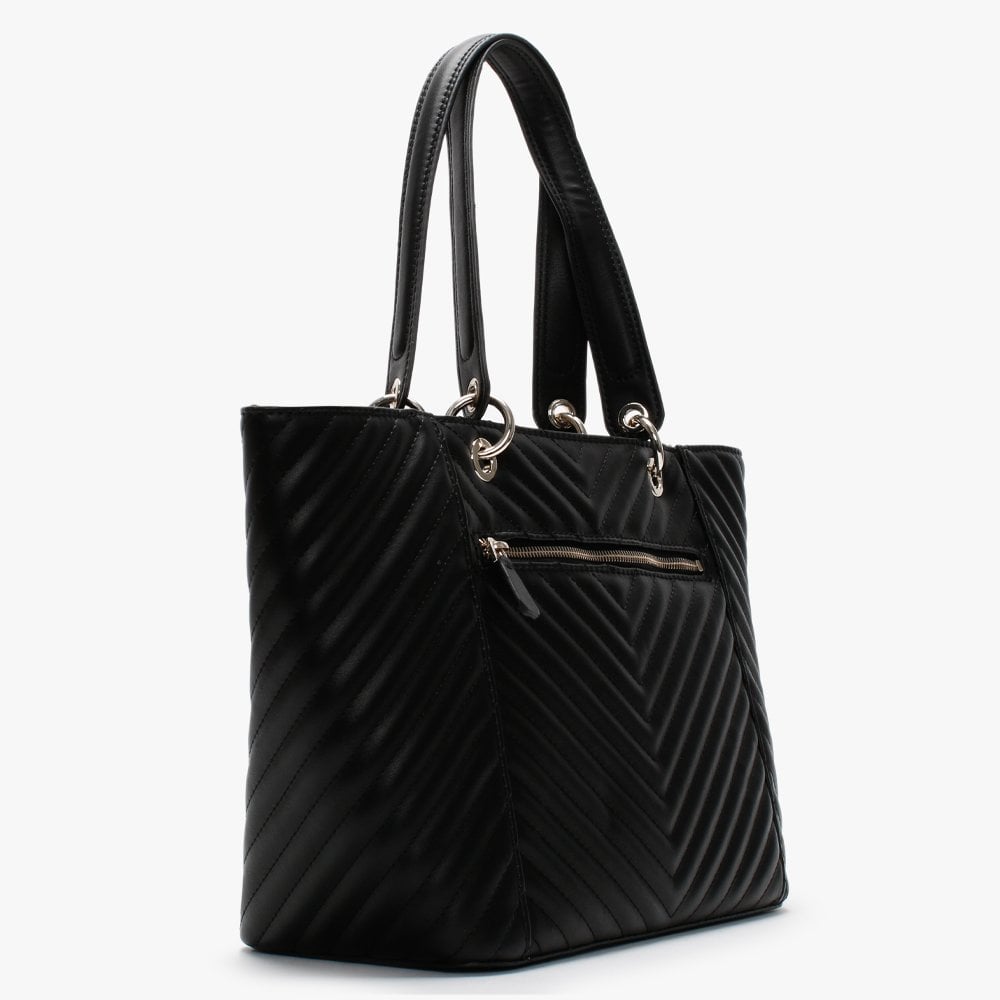 Kamryn Quilted Black Tote Bag