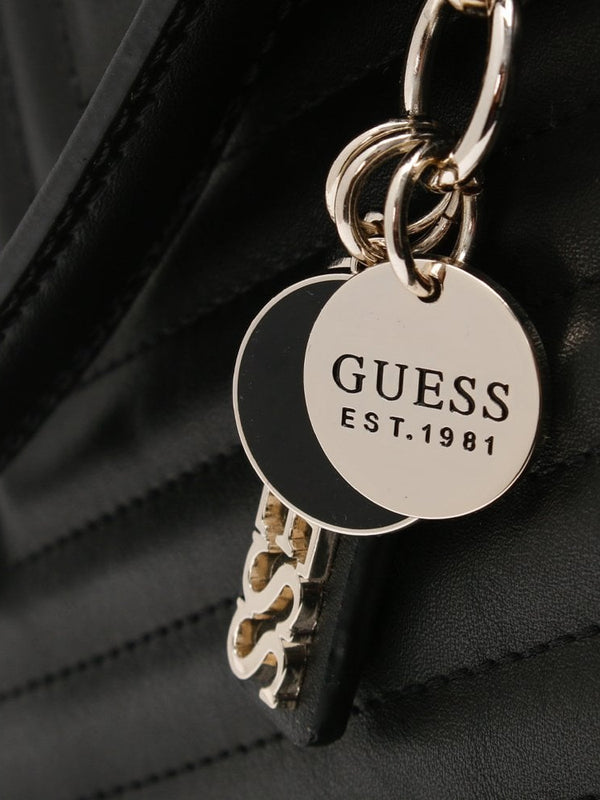 Kamryn Quilted Black Tote Bag