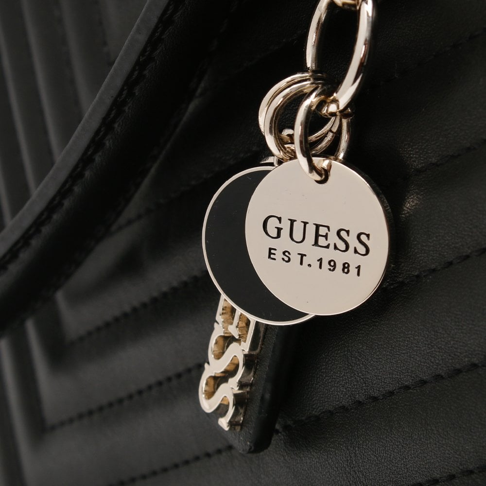 Kamryn Quilted Black Tote Bag