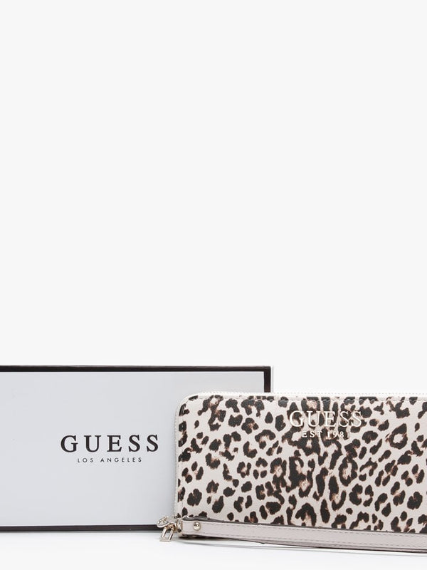 Lorenna Leopard Zip Around Wristlet Wallet