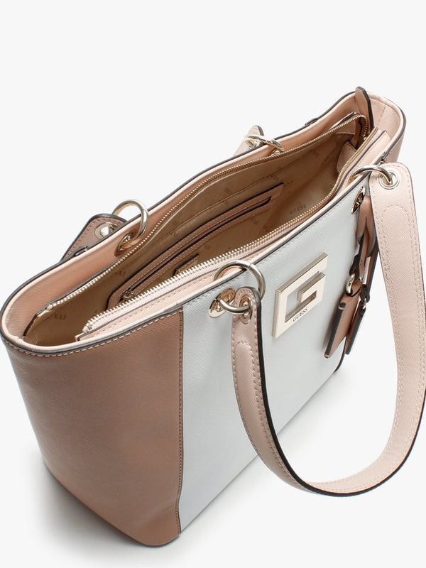 Kamryn Nude & White Shopper Bag