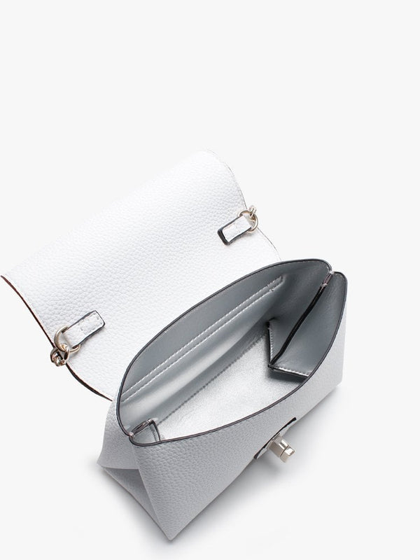 Mini Uptown Chic Flap White Cross-Body Bag