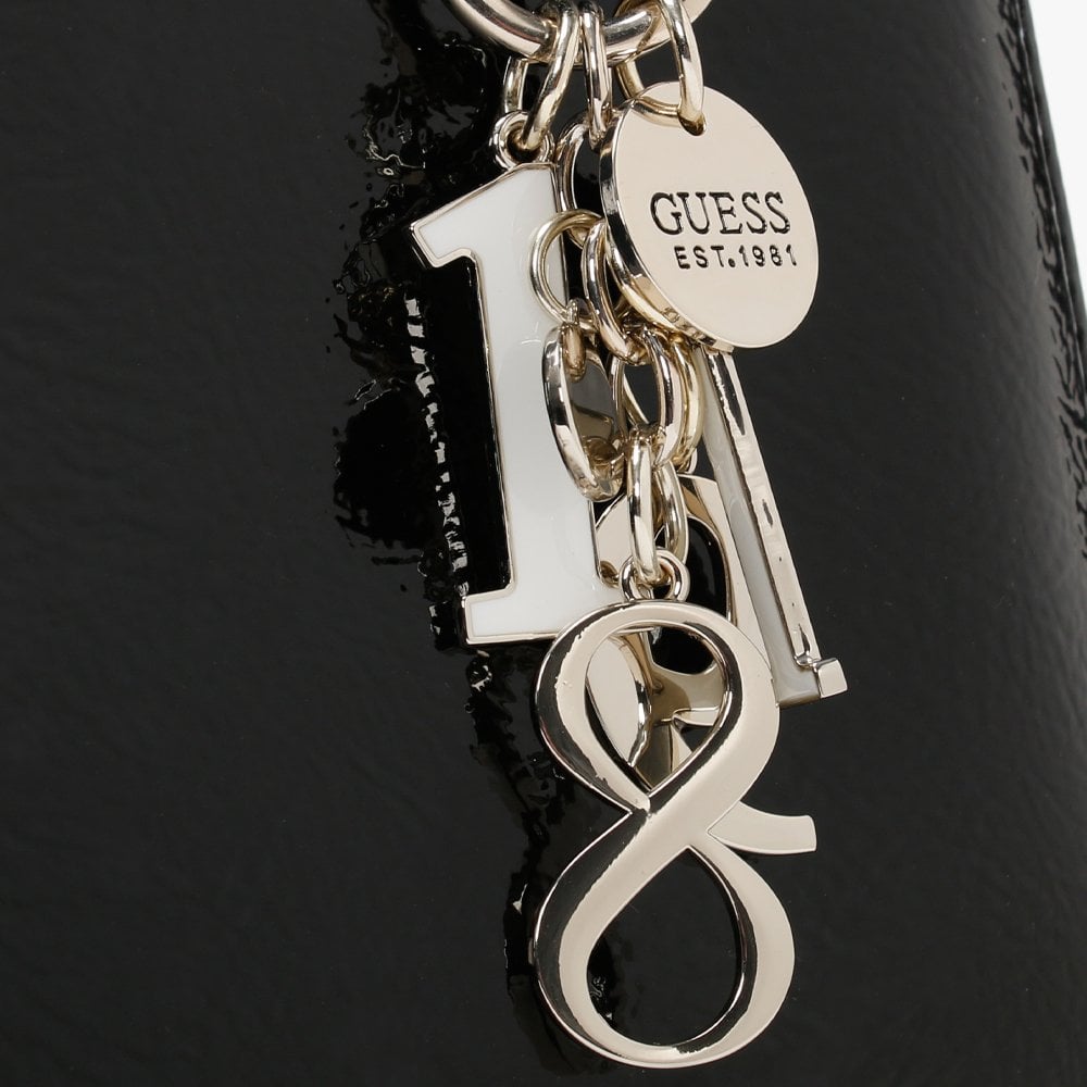 Maddy Girlfriend Black Patent Satchel Bag