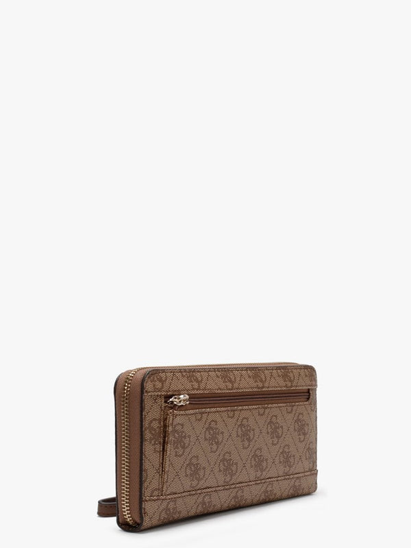 Open Road Repeat Logo Zip Around Brown Wristlet Wallet
