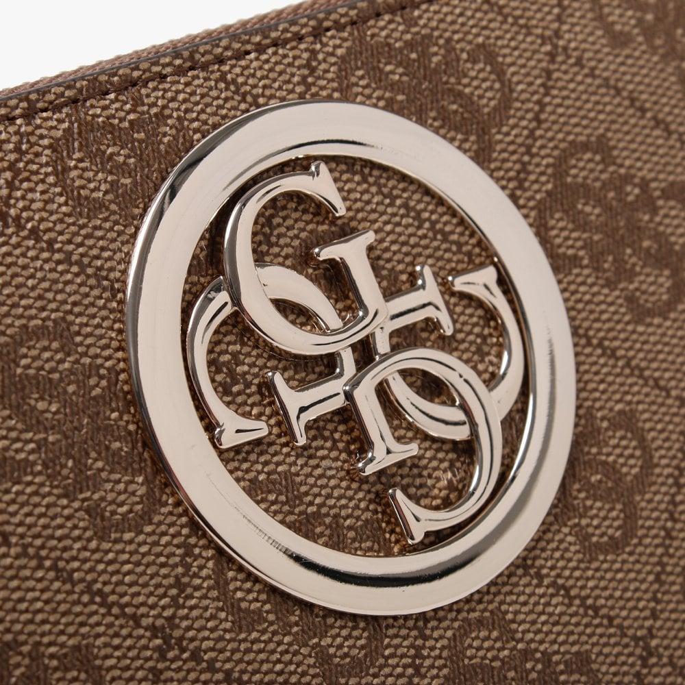 Open Road Repeat Logo Zip Around Brown Wristlet Wallet