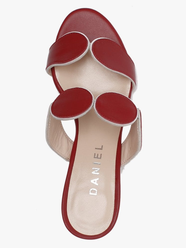 Pollie Red Leather Heeled Sandals