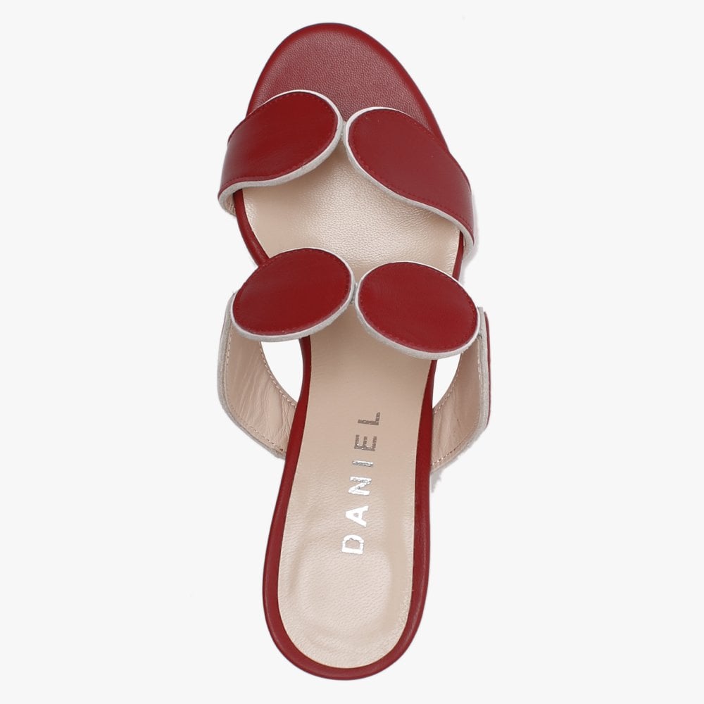 Pollie Red Leather Heeled Sandals