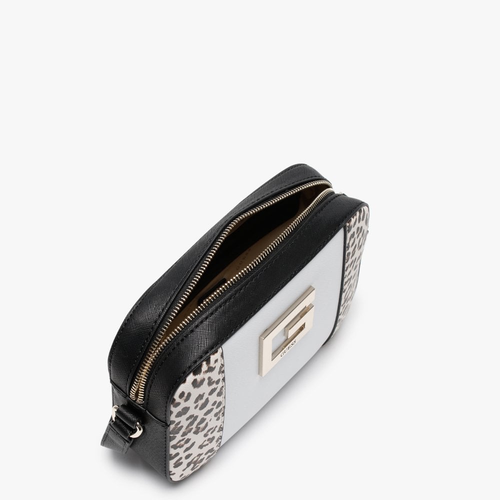 Kamryn Top Zip Leopard Colour Block Cross-Body Bag