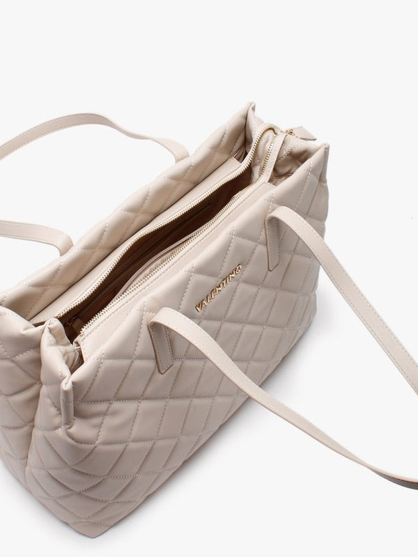 Ocarina Beige Quilted Tote Bag