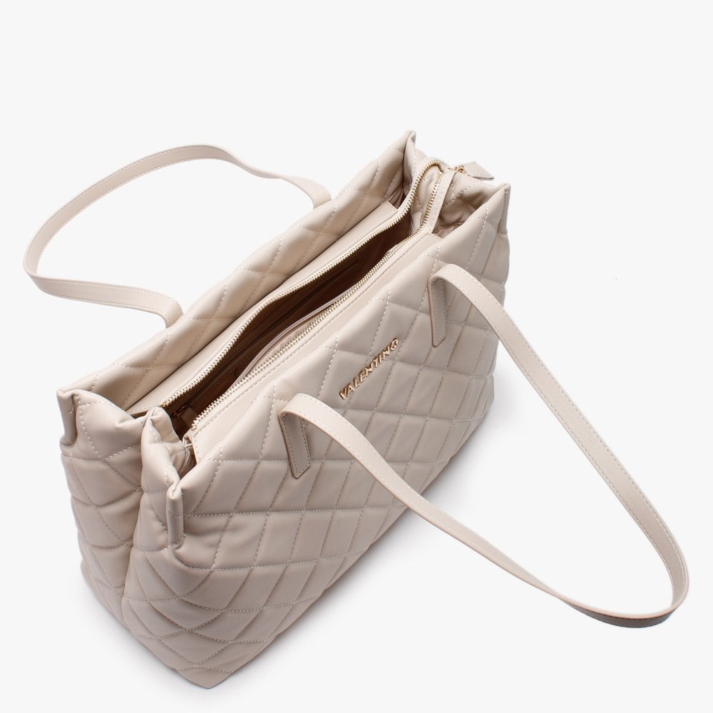Ocarina Beige Quilted Tote Bag