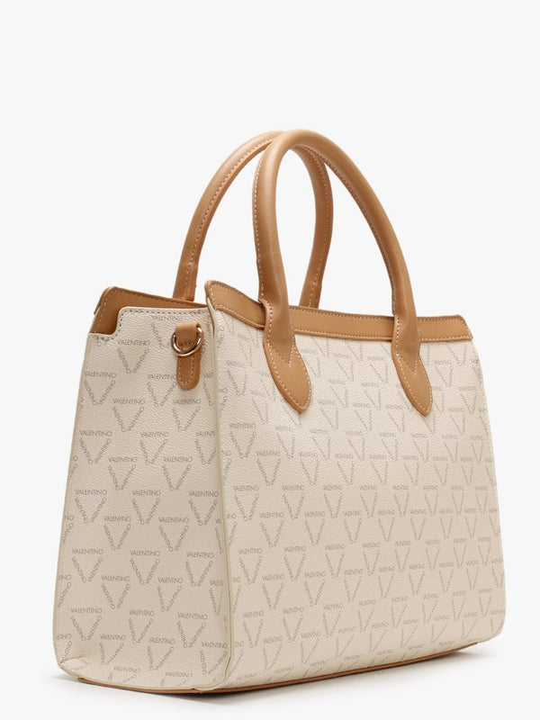 Liuto Beige Repeat Logo Shoulder Bag