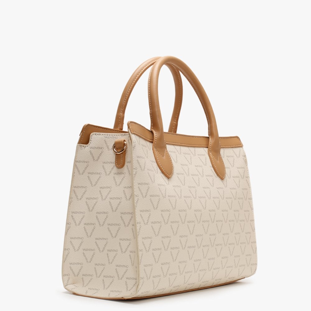 Liuto Beige Repeat Logo Shoulder Bag
