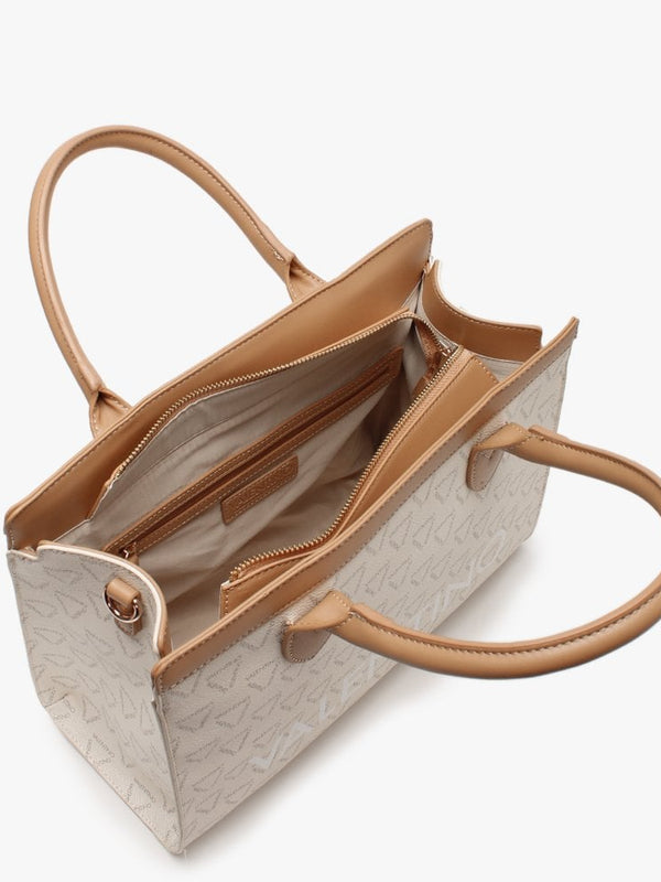 Liuto Beige Repeat Logo Shoulder Bag