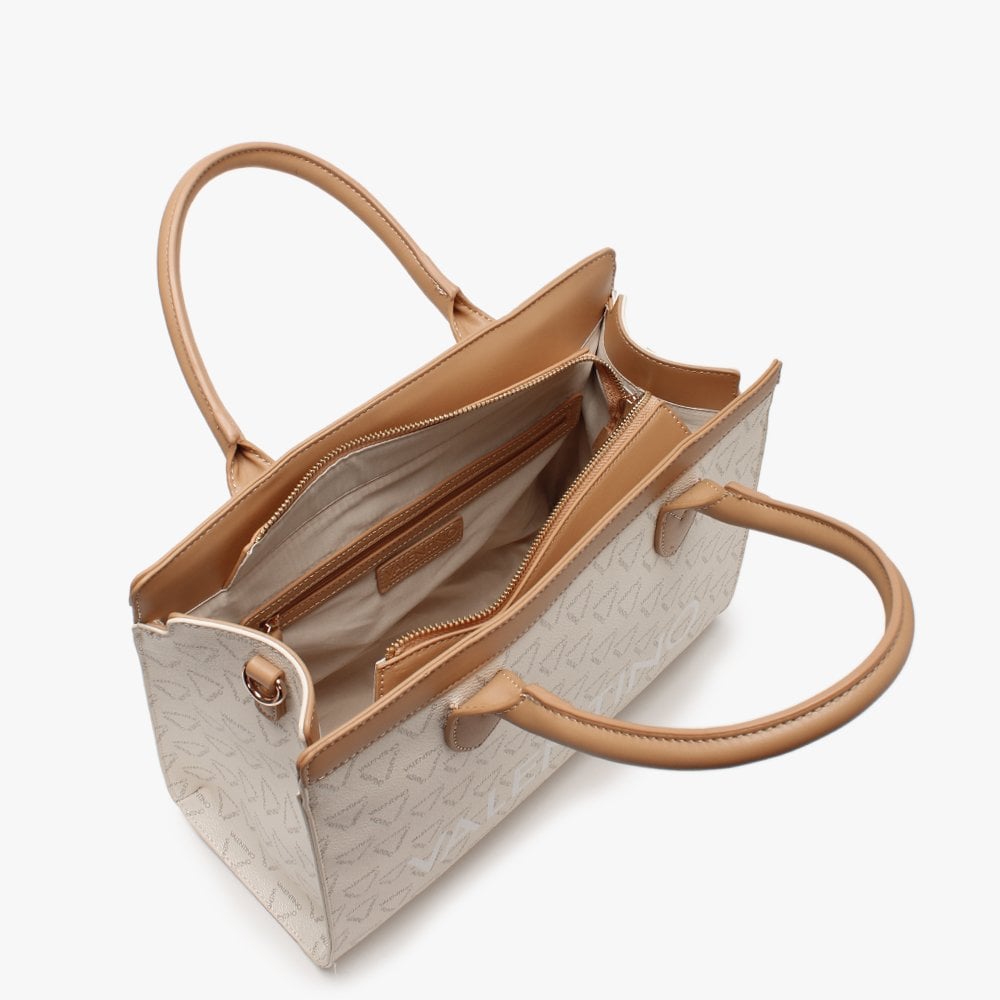 Liuto Beige Repeat Logo Shoulder Bag