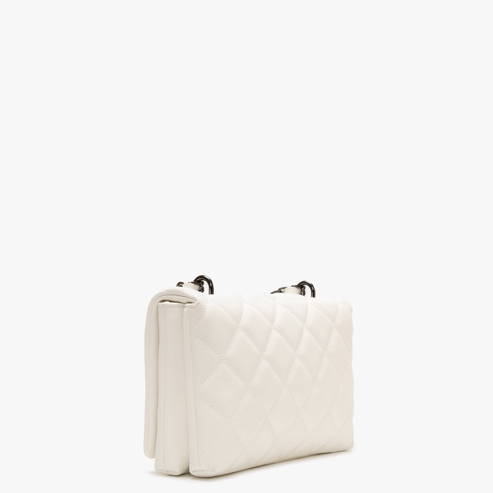 Licia White Quilted Shoulder Bag
