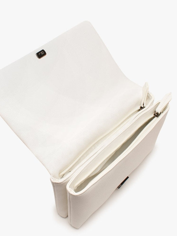 Licia White Quilted Shoulder Bag