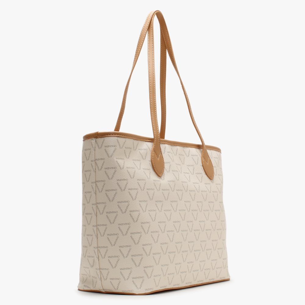 Liuto Beige Repeat Logo Tote Bag