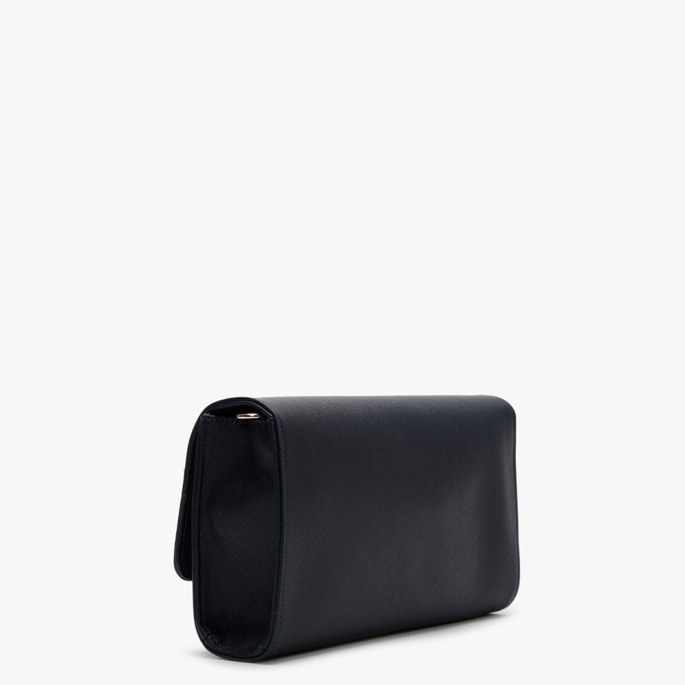 Divina Navy Saffiano Pouchette Bag