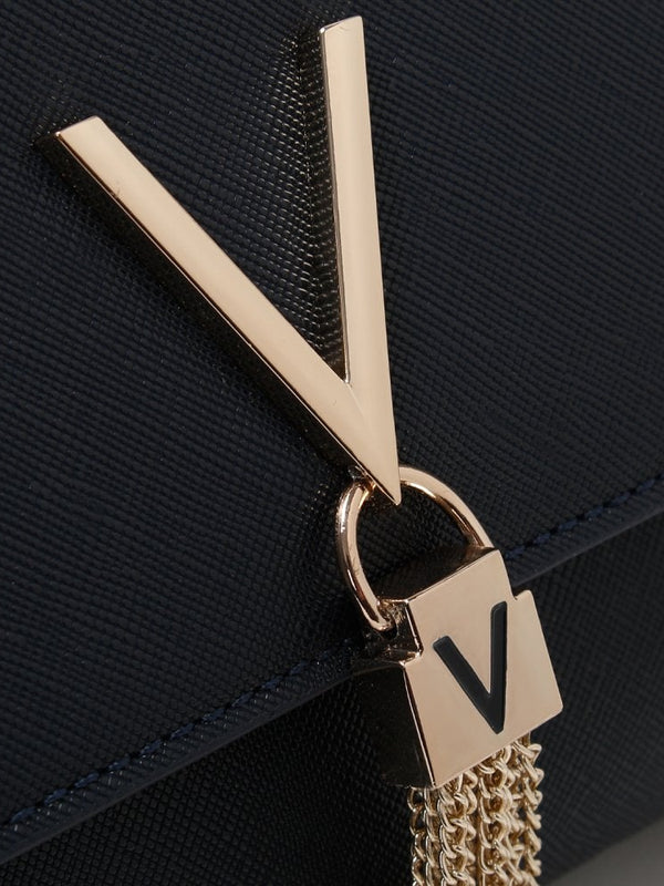 Divina Navy Saffiano Pouchette Bag