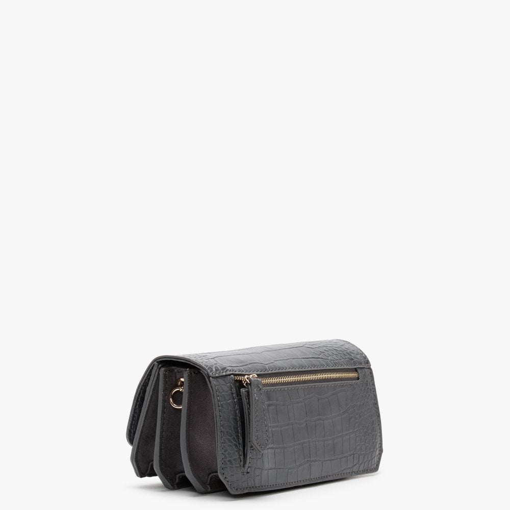 Summer Memento Grey Moc Croc Clutch Bag