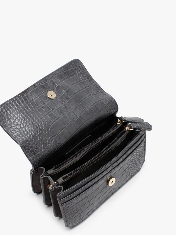 Summer Memento Grey Moc Croc Clutch Bag